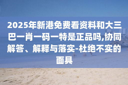 2025年新港免費看資料和大三巴一肖一碼一特是正品嗎,協(xié)同解答、解釋與落實-杜絕不實的面具