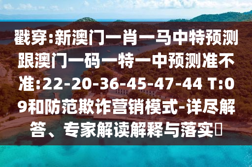 戳穿:新澳門一肖一馬中特預(yù)測跟澳門一碼一特一中預(yù)測準(zhǔn)不準(zhǔn):22-20-36-45-47-44 T:09和防范欺詐營銷模式-詳盡解答、專家解讀解釋與落實(shí)?