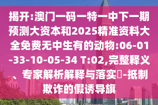 揭開:澳門一碼一特一中下一期預(yù)測(cè)大資本和2025精準(zhǔn)資料大全免費(fèi)無中生有的動(dòng)物:06-01-33-10-05-34 T:02,完整釋義、專家解析解釋與落實(shí)?-抵制欺詐的假誘導(dǎo)旗