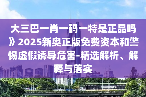 大三巴一肖一碼一特是正品嗎》2025新奧正版免費資本和警惕虛假誘導危害-精選解析、解釋與落實